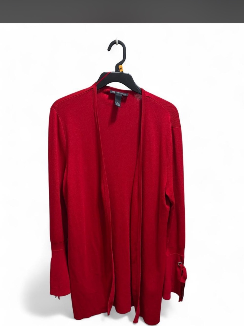 INC International Concepts Open-Front Red Cardigan